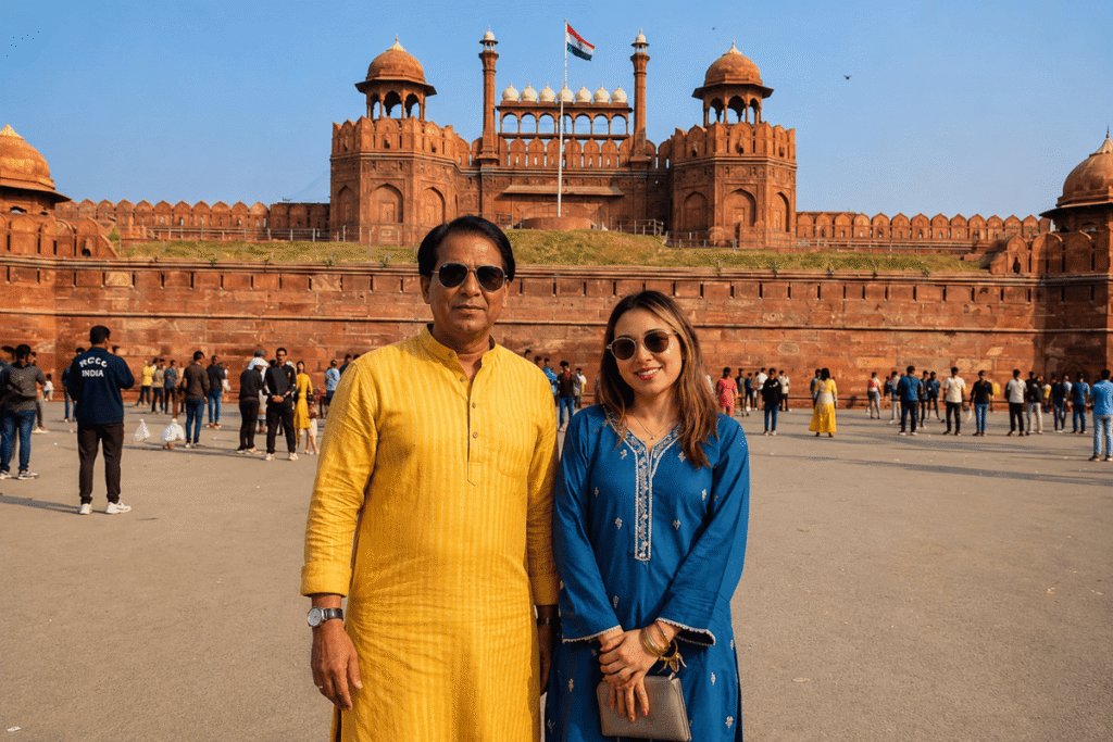 A solo woman traveler explore Red Fort with Tour Guide explore Mughal Palaces- How to Reach Metro, Road & Tips