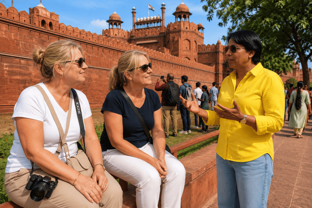 Red Fort Tour Guide: Explore Red Fort With Entrance & Private Guide | Go With Harry 2 Red Fort Tour Guide Harry
explaining the history architecture to foreign tourists