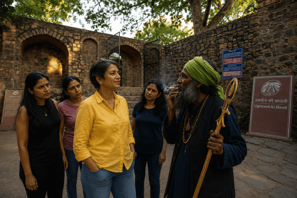 Agrsen ki Baoli Near Metro station , Harry saw an old man asking match box and money and disappeared 