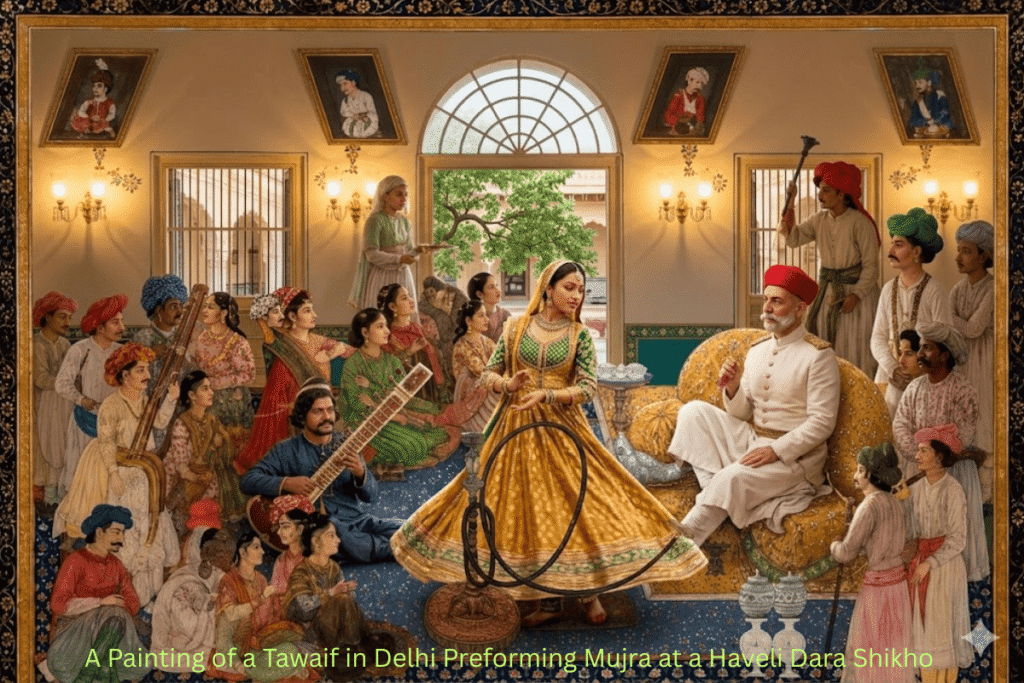 Mubarak Begum Mosque Delhi- Tawaif ki Masjid A Story by Local Guide Mujra by Harry a famous Tawaif in Old Delhi Dar Shikho Haveli Historic Painting