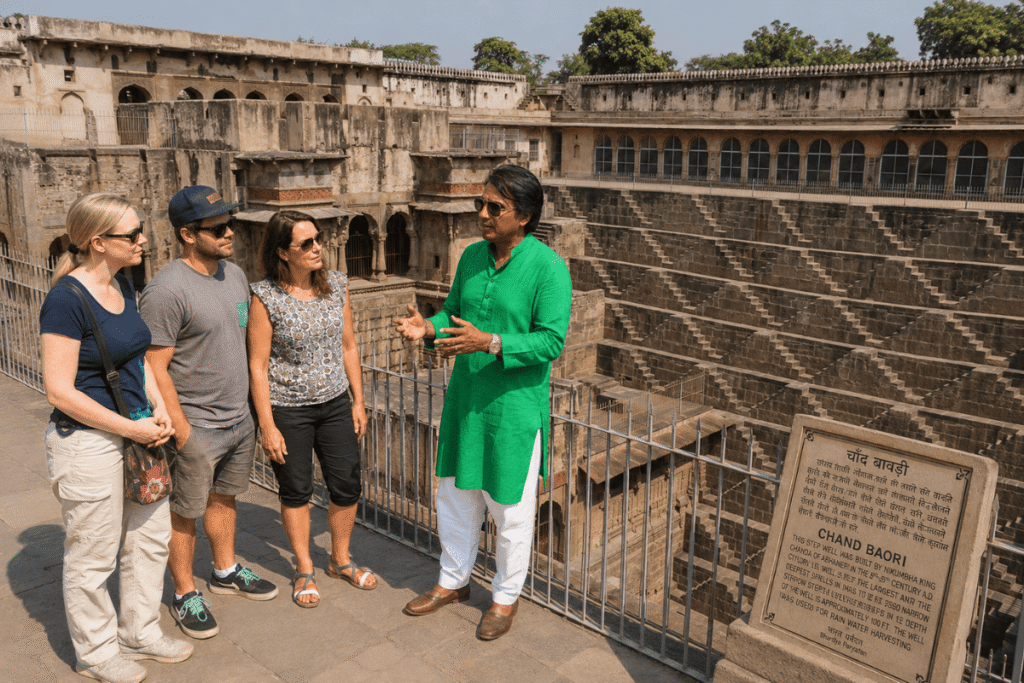 Abhaneri Chand Baori – Rajasthan's Amazing Stepwell Near Jaipur must see on Golden triangle with tour guide in India