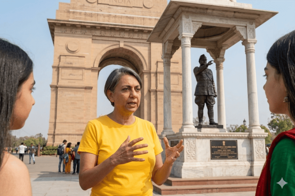 The Canopy Behind India Gate Delhi – From Colonial Crown to Netaji’s Legacy by Delhi Tour Guide