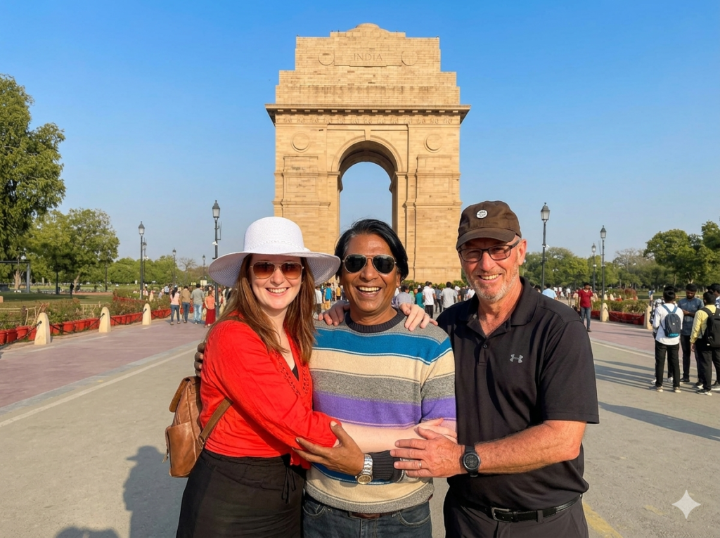 Delhi tour guide at India Gate New Delhi