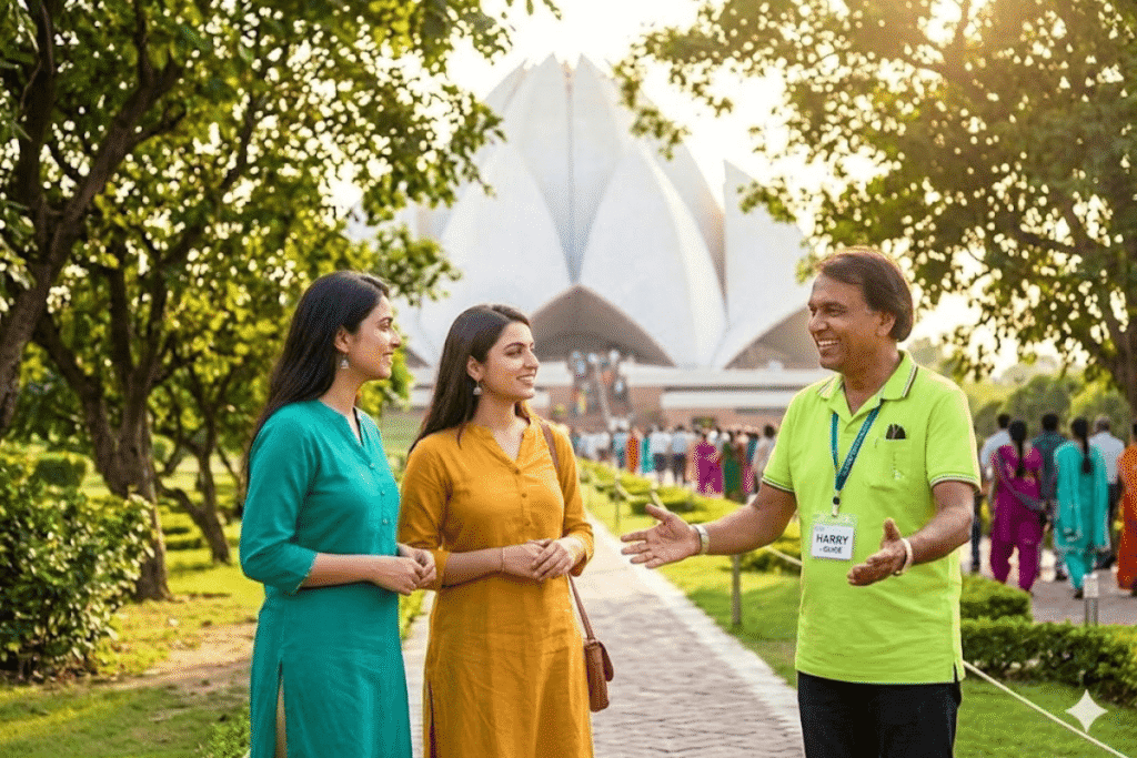 Meditation at Bhai's House of Worship with Lotus Temple Tour Guide