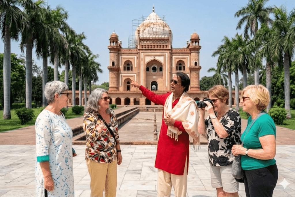 Delhi Tour Guide at Safdarjung Tomb & Lodhi Garden Walk