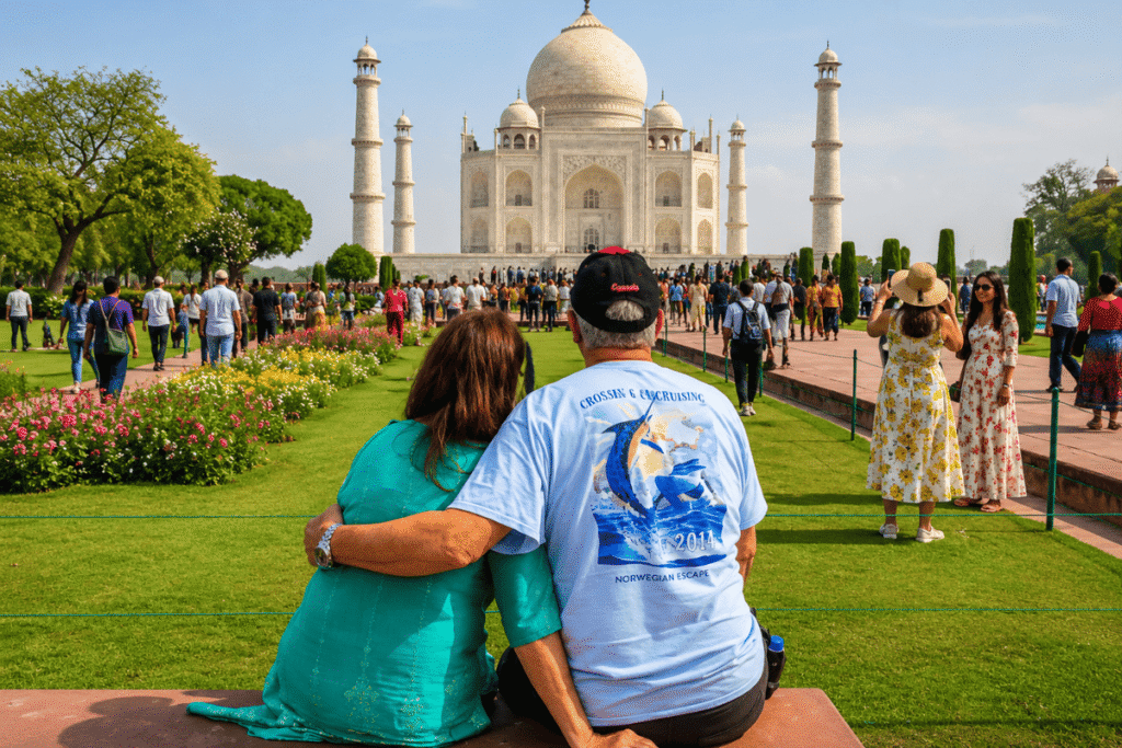 Delhi to Taj Mahal Private Tour | Same Day Agra Trip by Car 1 Delhi to Taj Mahal Private Tour | Same Day Agra Trip by Car An American Couple Feeling Love at Taj Mahal