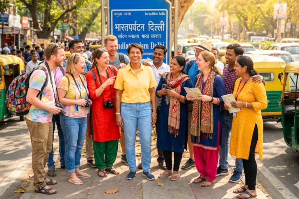 Go With Harry – Explore Delhi, Agra & Jaipur with a Trusted Delhi Tour Guide, Foreign Tourist are making fun of Tour guide at India Tourism office at Janpath New Delhi