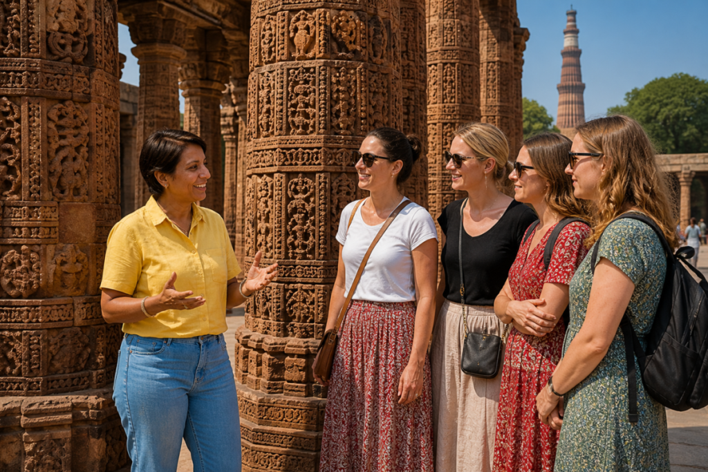 Private Tours in India: Authentic Guiding Experiences with a Local Friend 6 Private Tours in India: Authentic Guiding Experiences with a Local Friend alt="Custom Qutub Minar tour exploring the ancient Islamic monuments and brick minaret in South Delhi"