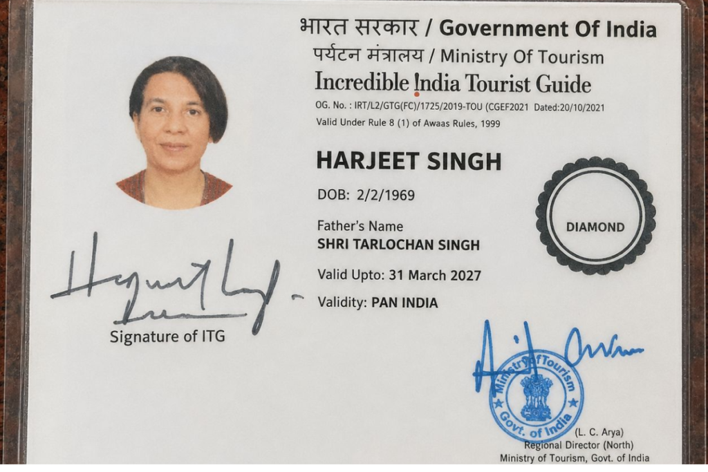 Travelers discovering Indian culture with licensed Delhi tour guide Go With Harry