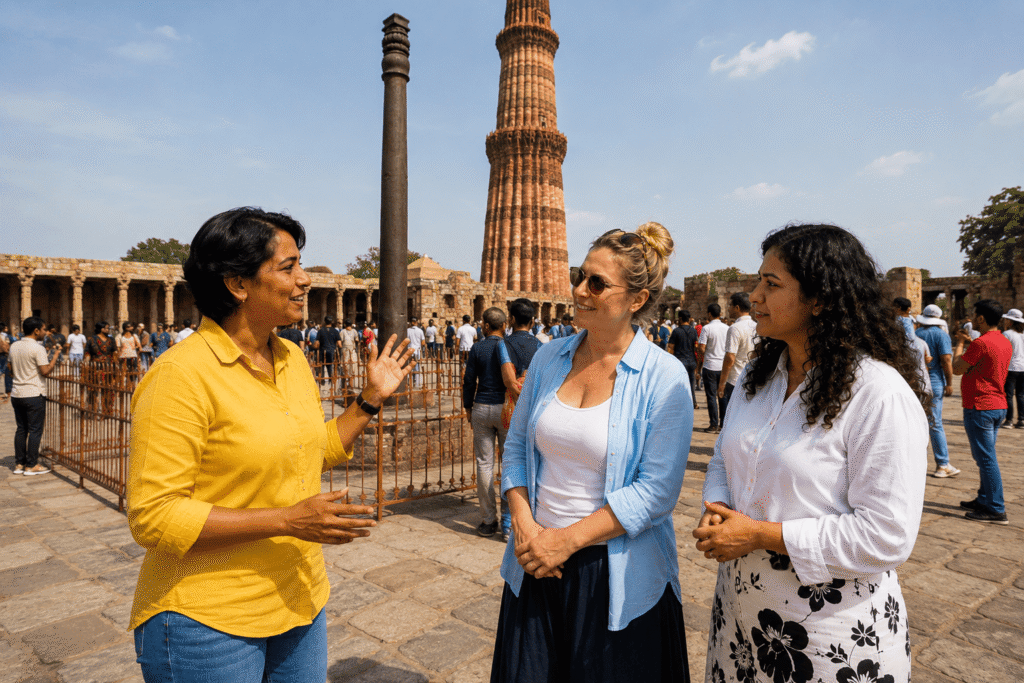 Gurgaon to Delhi Tour with Guide at Qutub Minar Real Delhi Through the Eyes of Two Canadian Travelers 