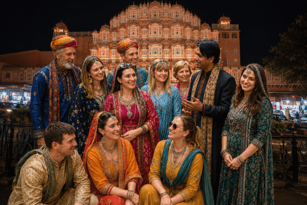 International Students are now more Than an education now they enjoying feeling Jaipur local Dresses food with Amber fort tour guide