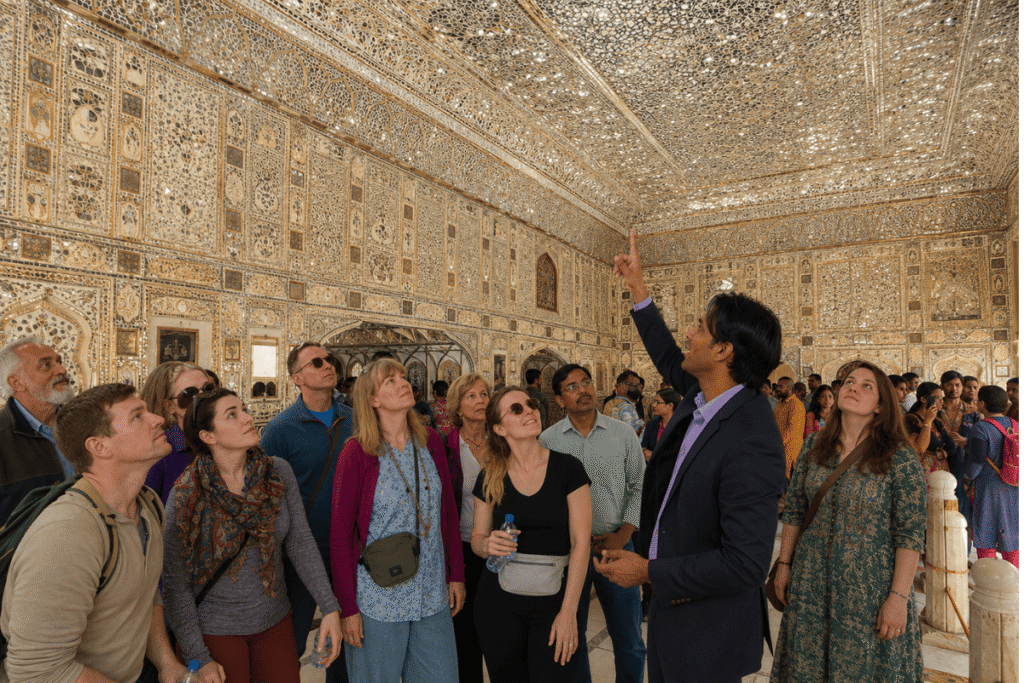 Amber Fort Tour Guide: Explore Jaipur’s Royal History on an Educational Tour at Sheesh mahal 