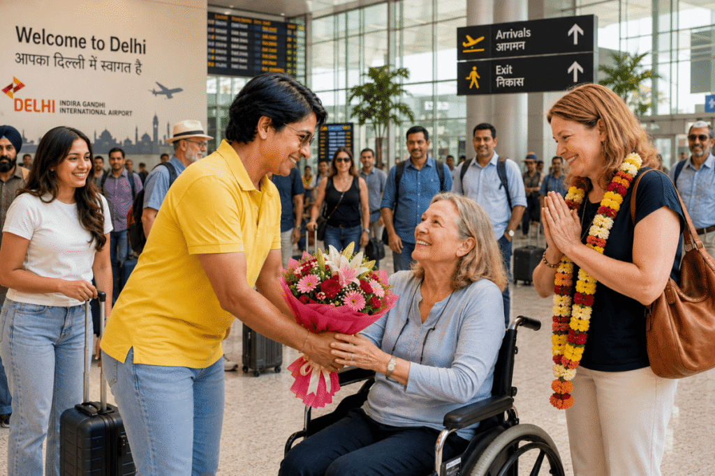 Go With Harry welcoming travelers at Delhi Airport for an unforgettable India journey : Contact Go With Harry