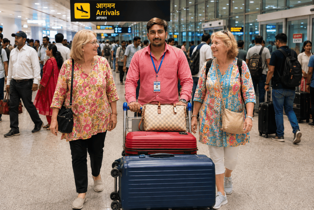 Go with Harry Team | Nikhil Tour Facilitator receiving American guest from Delhi AIRPORT