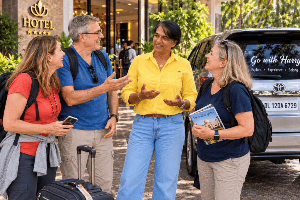 India Tour Companion – Explore India with Go With Harry meeting International Tourist at Arrivals